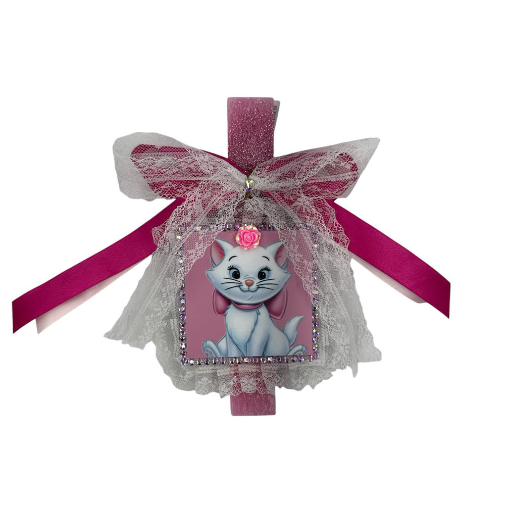 PapellΛαμπάδα Χειροποίητη Πλακέ Αρωματική Marie Cat Σε Καδράκι Με Δαντέλα & Στραςpapell.gr